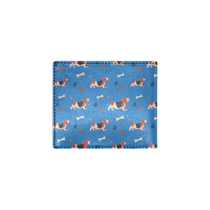 Basset Hound Pattern Print Design 02 Men's ID Card Wallet