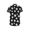 Acting Mask Pattern Print Design 03 Men's Short Sleeve Button Up Shirt