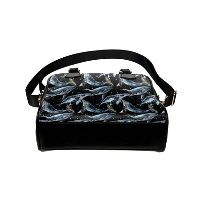 Humpback Whale Pattern Print Design 01 Shoulder Handbag