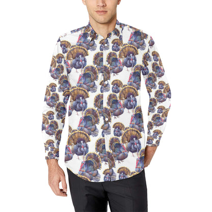 Turkey Pattern Print Design 01 Men's Long Sleeve Shirt