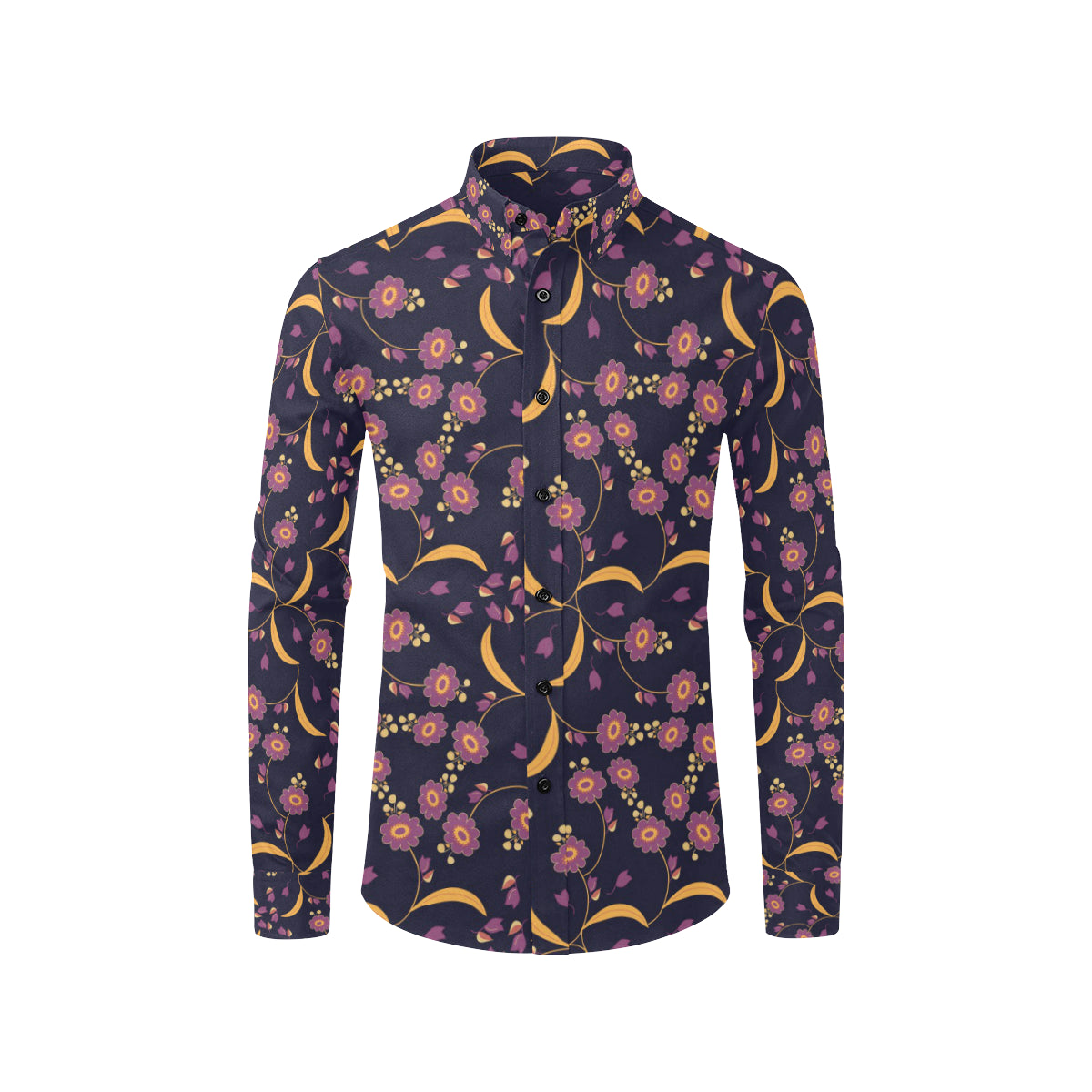 Anemone Pattern Print Design AM012 Men's Long Sleeve Shirt