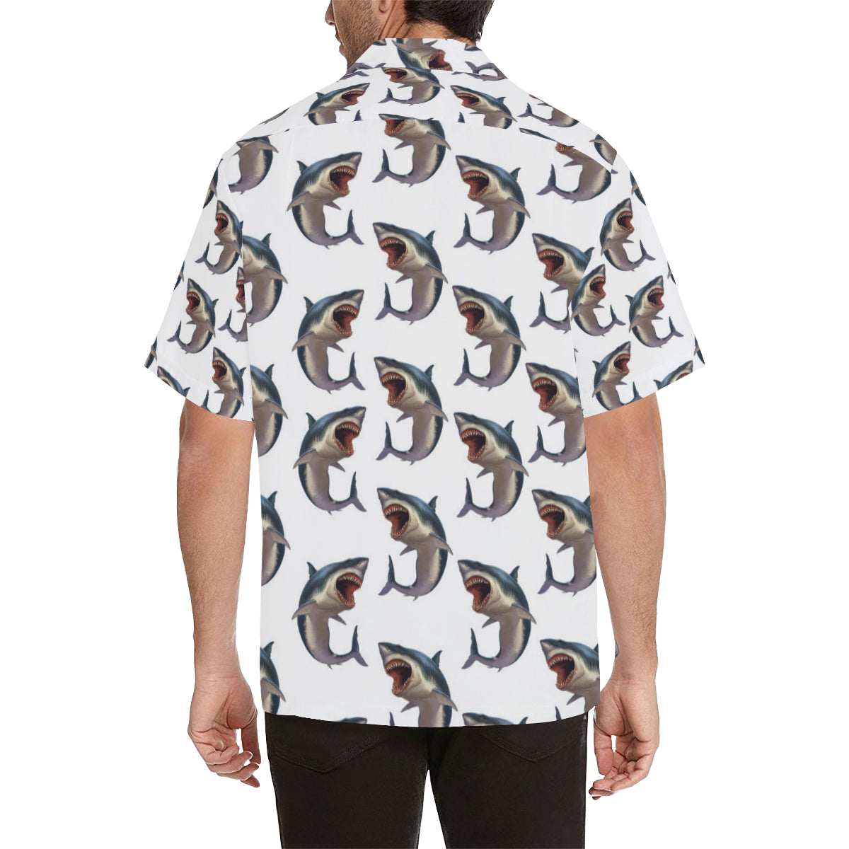 Great White Shark Pattern Print Design 03 Men's Hawaiian Shirt