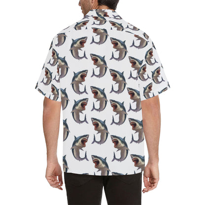 Great White Shark Pattern Print Design 03 Men's Hawaiian Shirt