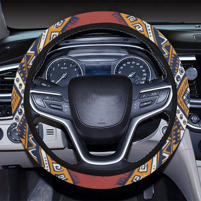 Native Pattern Print Design A06 Steering Wheel Cover with Elastic Edge