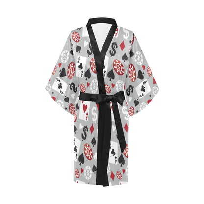 Casino Pattern Print Design 01 Women's Short Kimono
