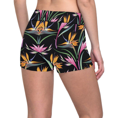 Tropical Flower Pattern Print Design TF017 Yoga Shorts