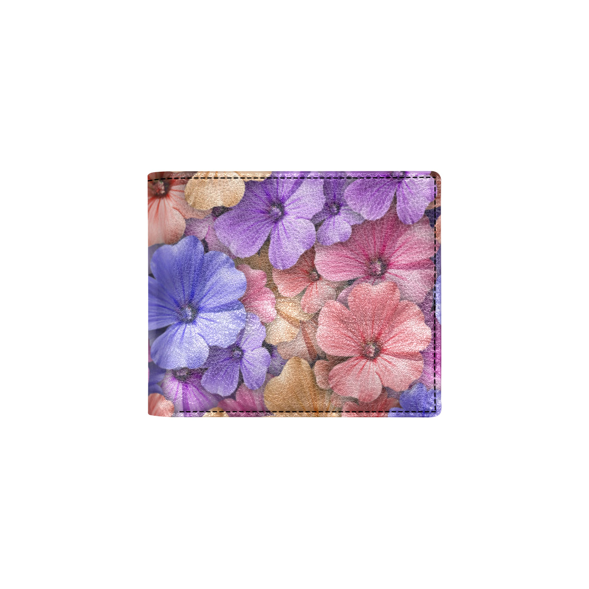 Colorful Geranium Pattern Men's ID Card Wallet