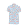 Donut Unicorn Pattern Print Design DN014 Men's Short Sleeve Button Up Shirt