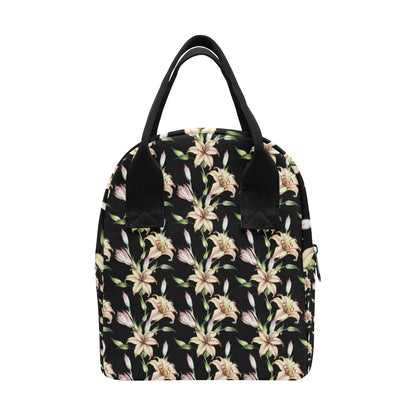 Lily Pattern Print Design LY05 Insulated Lunch Bag