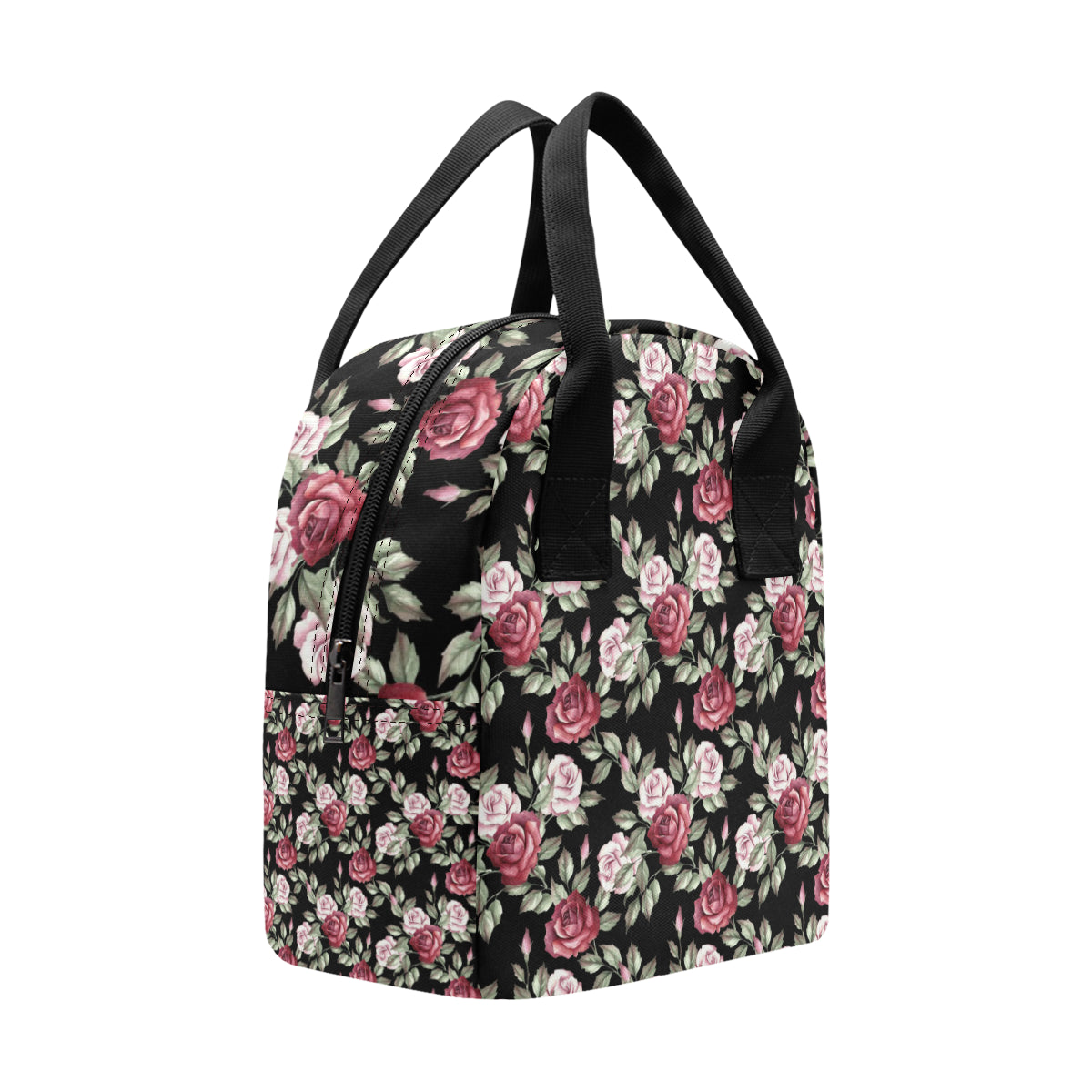 Rose Red Pink Pattern Print Design RO03 Insulated Lunch Bag