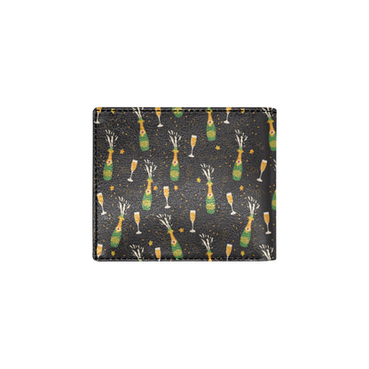 Champagne Pattern Print Design 04 Men's ID Card Wallet