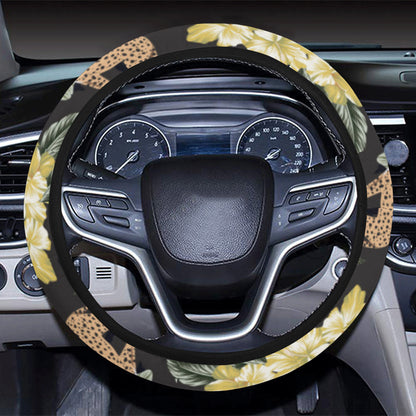 Cheetah Pattern Print Design 04 Steering Wheel Cover with Elastic Edge