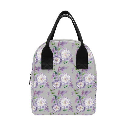 Lilac Pattern Print Design LI07 Insulated Lunch Bag