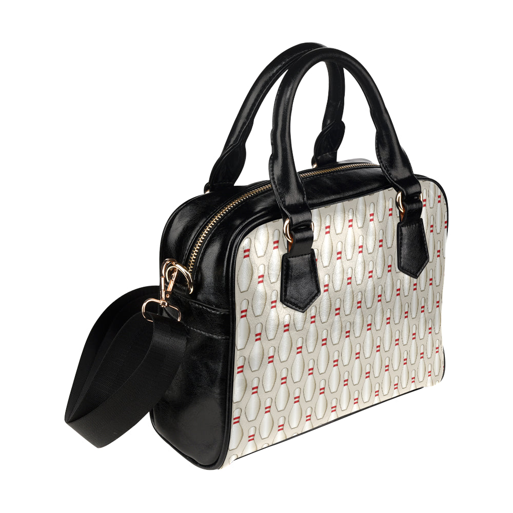 Bowling Pin Pattern Print Design 01 Shoulder Handbag