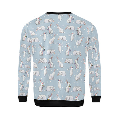 Rabbit Pattern Print Design RB06 Men Long Sleeve Sweatshirt