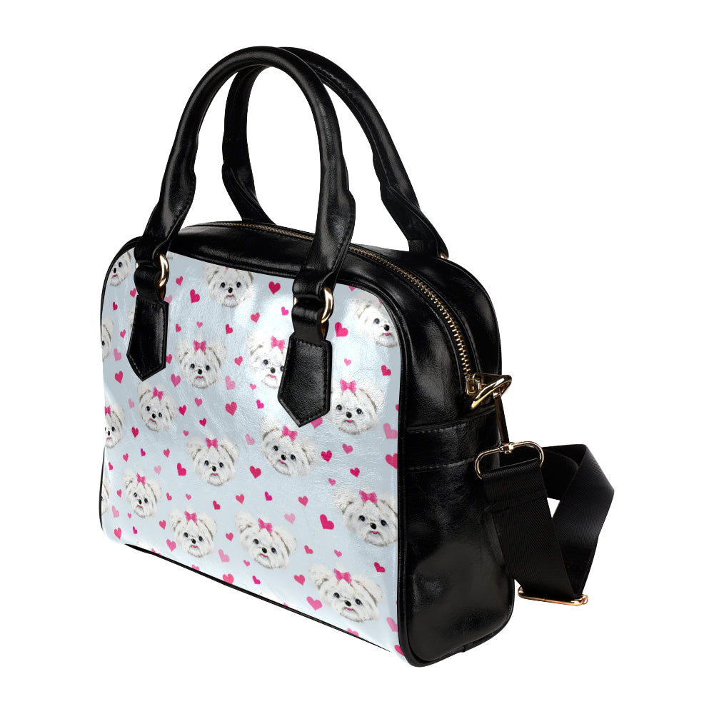 Maltese Pattern Print Design 03 Shoulder Handbag