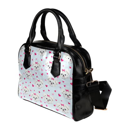 Maltese Pattern Print Design 03 Shoulder Handbag