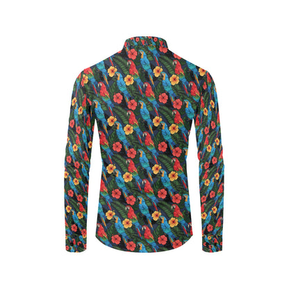 Parrot Pattern Print Design A01 Men's Long Sleeve Shirt