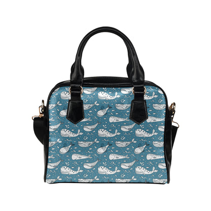 Humpback Whale Pattern Print Design 03 Shoulder Handbag