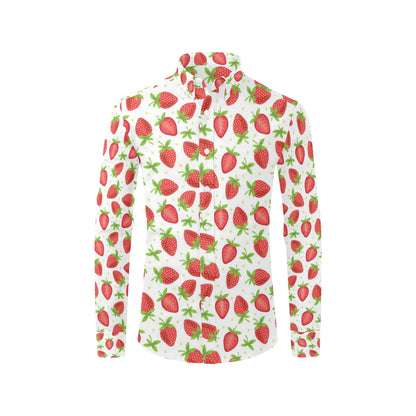 Strawberry Pattern Print Design SB07 Men's Long Sleeve Shirt