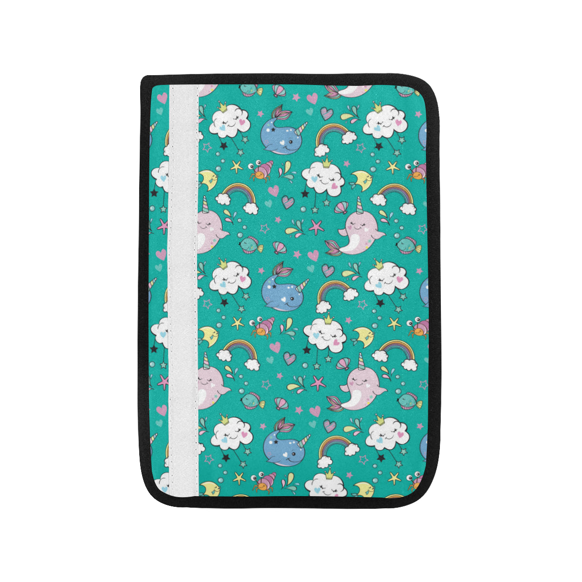 Narwhal Pattern Print Design 04 Car Seat Belt Cover