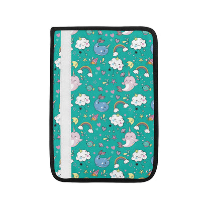 Narwhal Pattern Print Design 04 Car Seat Belt Cover