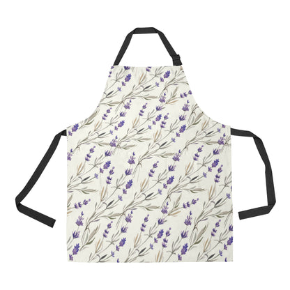 Lavender Pattern Print Design 01 Apron with Pocket