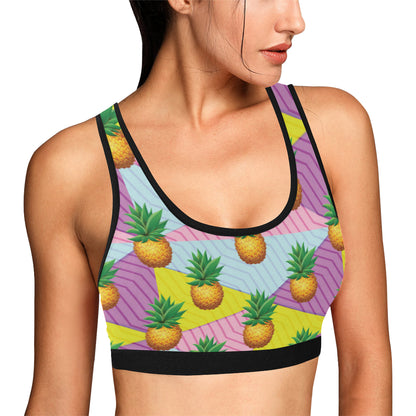Pineapple Pattern Print Design PP05 Sports Bra