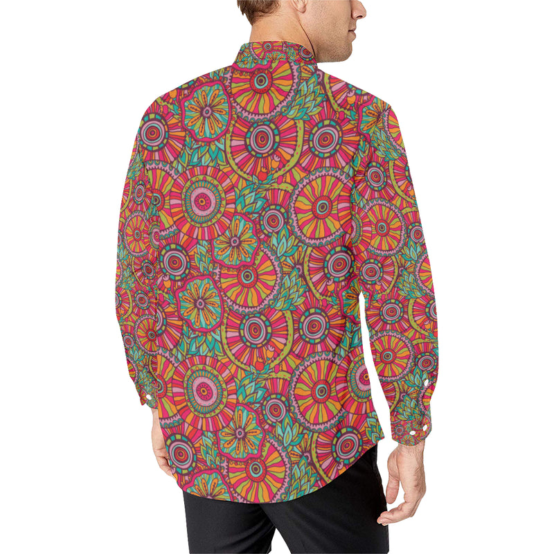 Boho Pattern Print Design 01 Men's Long Sleeve Shirt