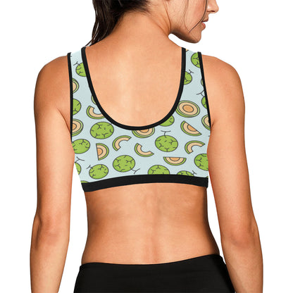 Cantaloupe Pattern Print Design 02 Sports Bra