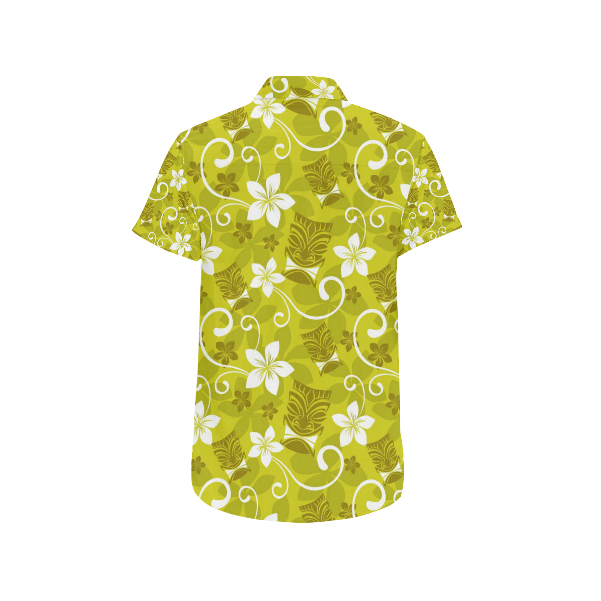 Hawaiian Themed Pattern Print Design H019 Men's Short Sleeve Button Up Shirt