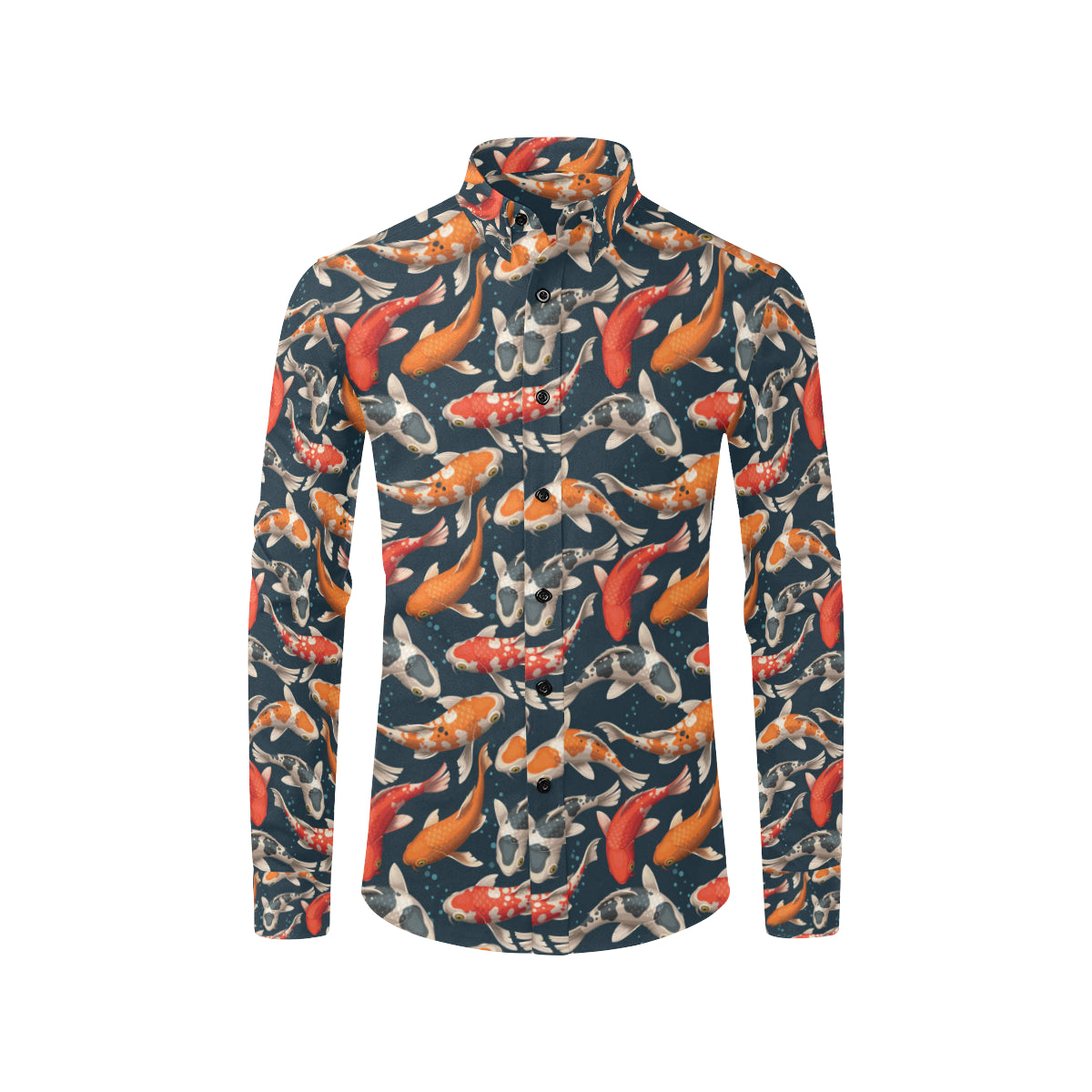 Koi Carp Cute Design Themed Print Men's Long Sleeve Shirt
