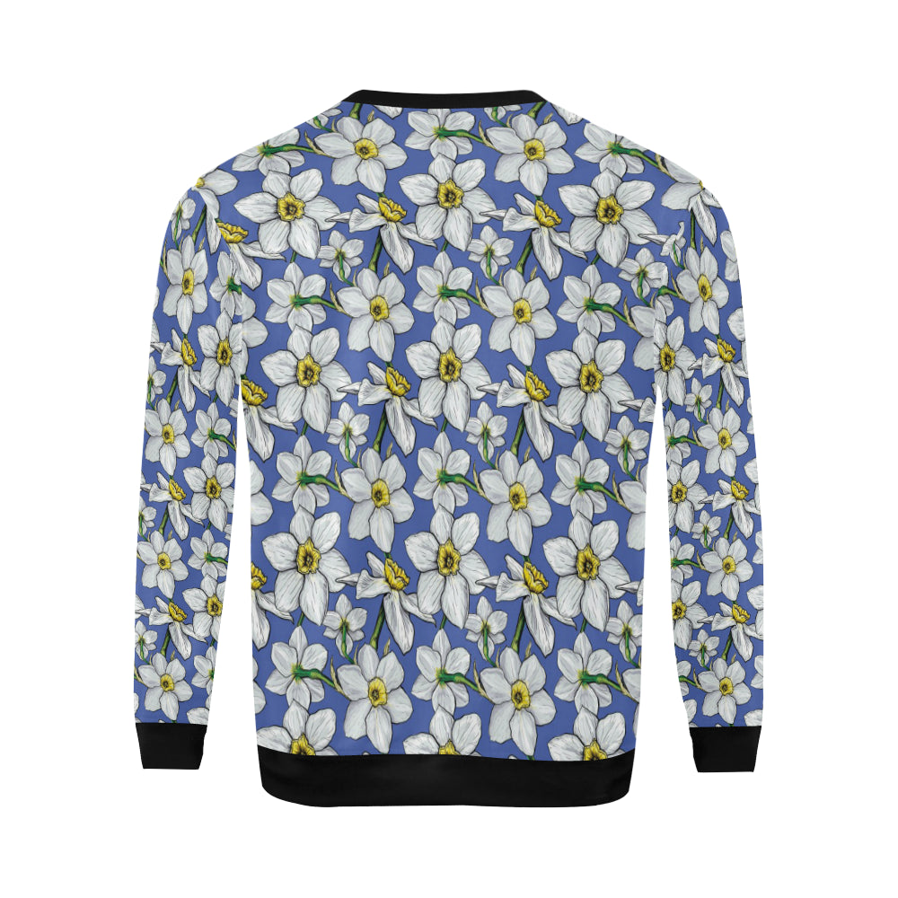 Daffodils Pattern Print Design DF08 Men Long Sleeve Sweatshirt