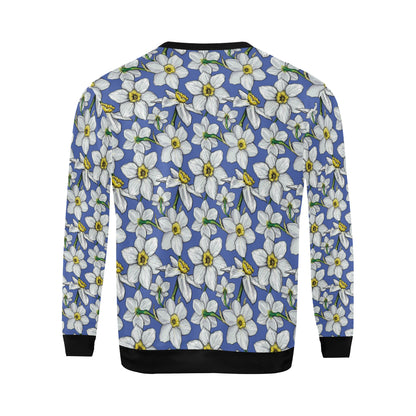 Daffodils Pattern Print Design DF08 Men Long Sleeve Sweatshirt