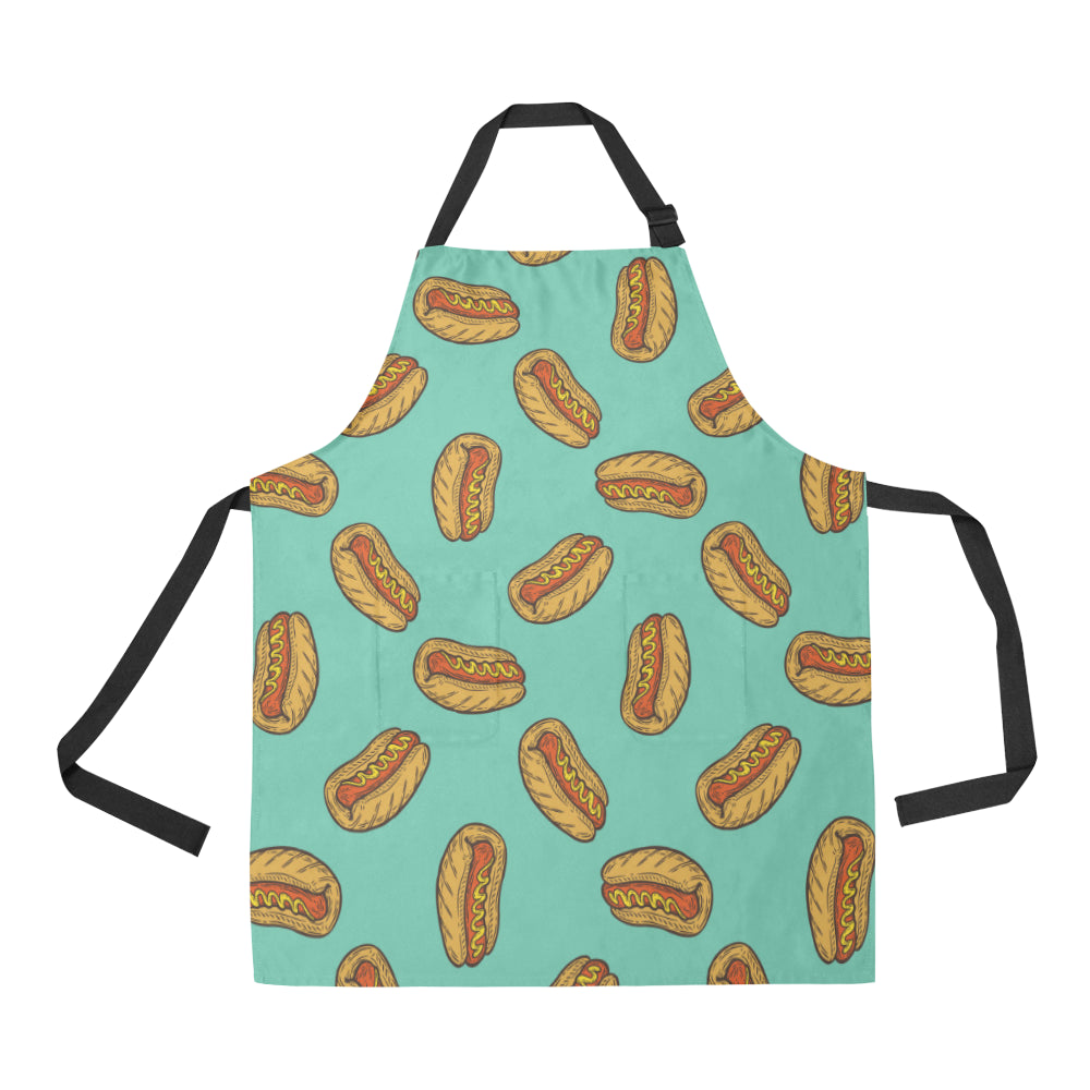 Hot Dog Pattern Print Design 04 Apron with Pocket
