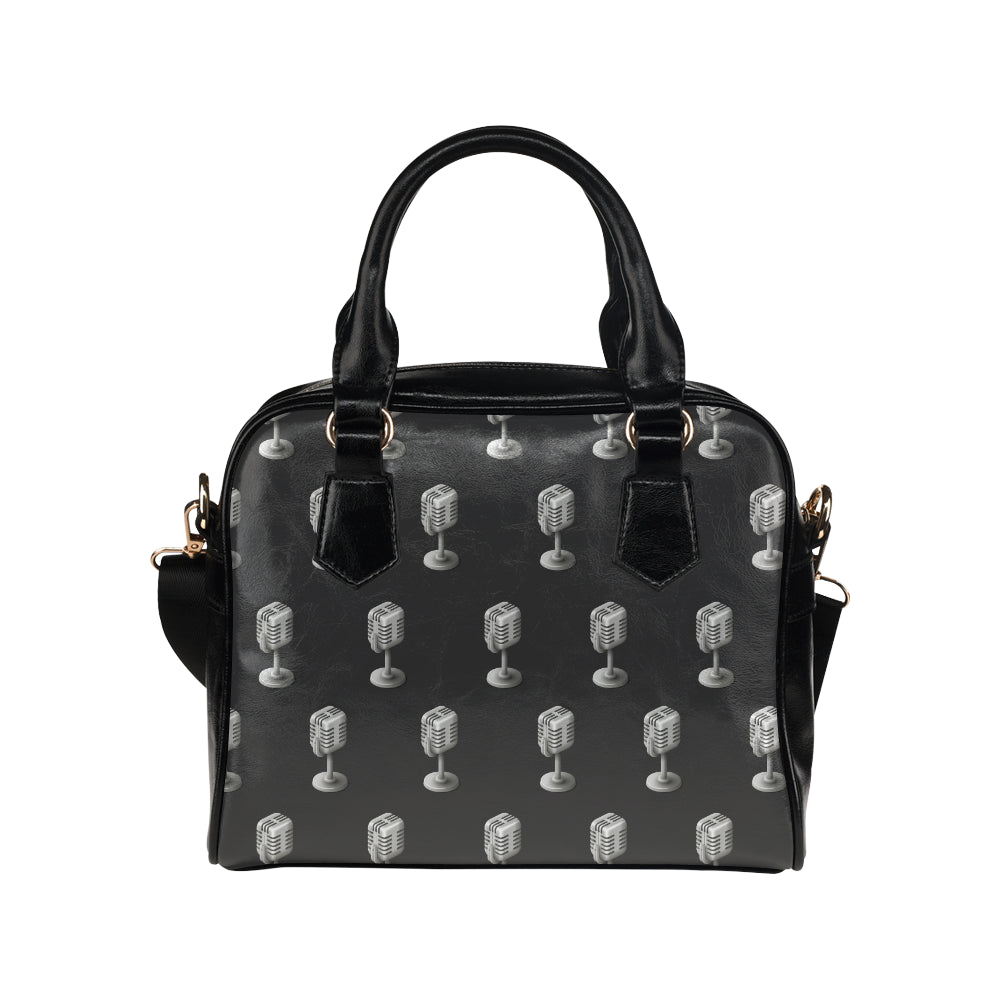 Microphone Vintage Pattern Print Design 01 Shoulder Handbag