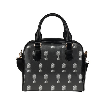 Microphone Vintage Pattern Print Design 01 Shoulder Handbag