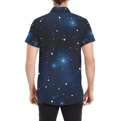 Night sky Pattern Print Design A02 Men's Short Sleeve Button Up Shirt