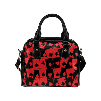 Poker Cards Pattern Print Design A01 Shoulder Handbag