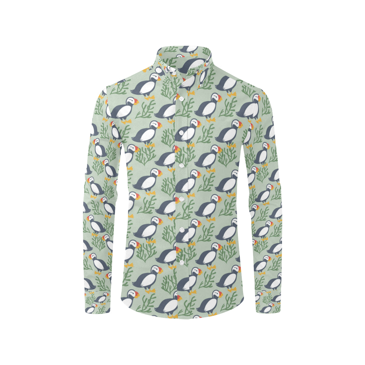 Puffin Pattern Print Design A04 Men's Long Sleeve Shirt