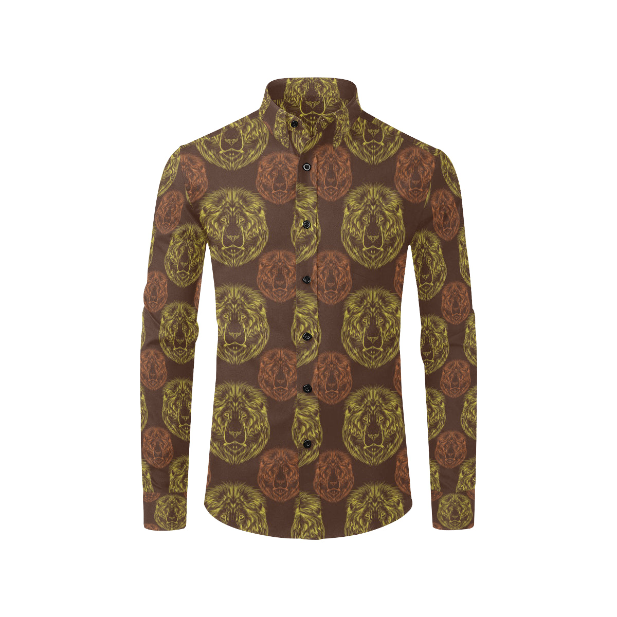 Lion Pattern Print Design 04 Men's Long Sleeve Shirt