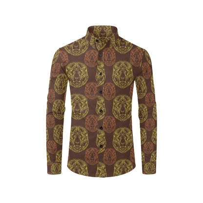 Lion Pattern Print Design 04 Men's Long Sleeve Shirt