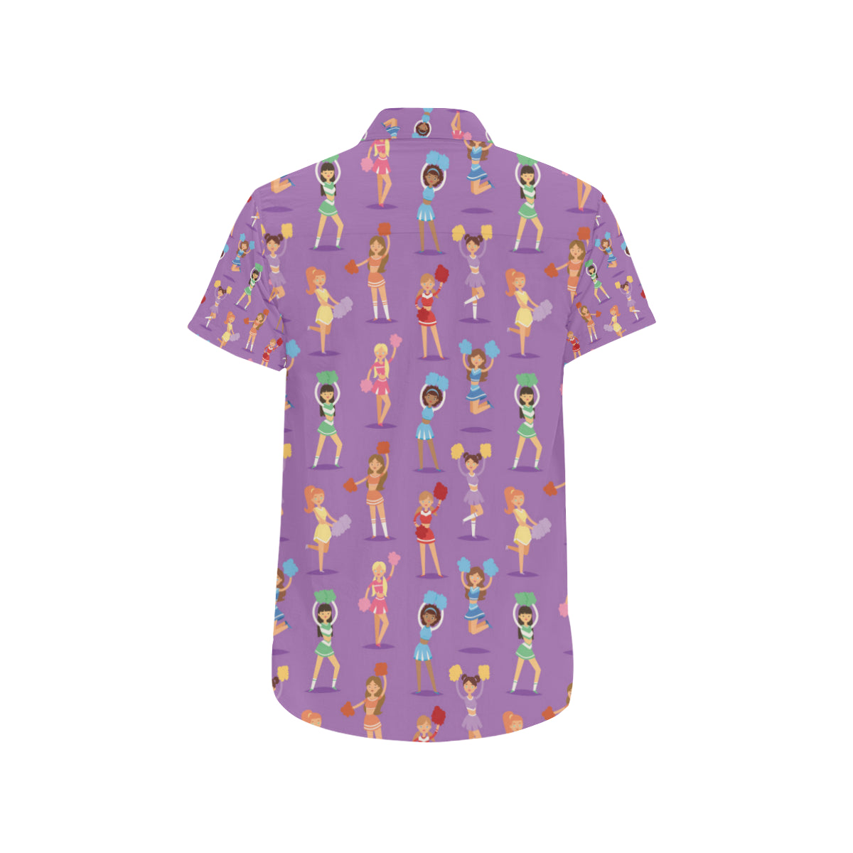 Cheerleader Pattern Print Design 02 Men's Short Sleeve Button Up Shirt