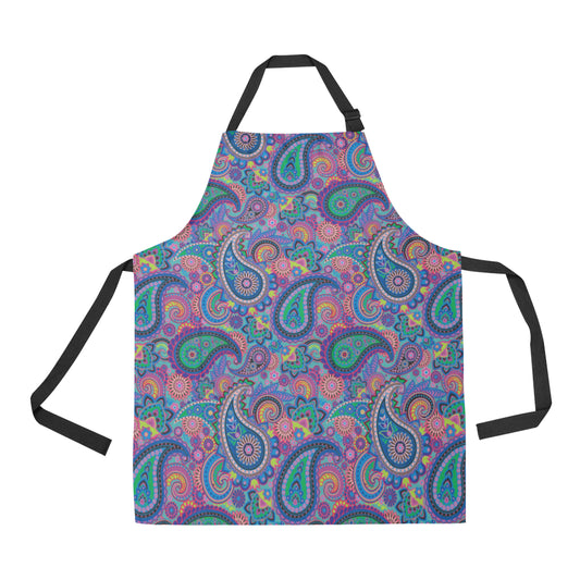 Paisley Colorful Pattern Print Design A02 Apron with Pocket