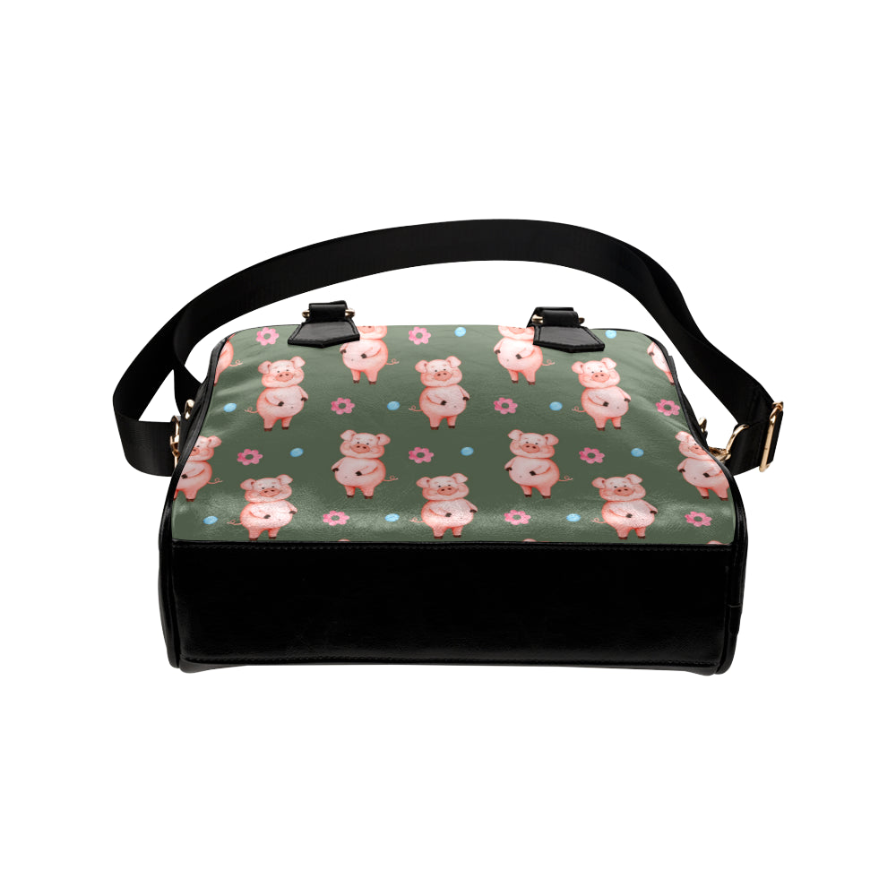 Pig Pattern Print Design 03 Shoulder Handbag