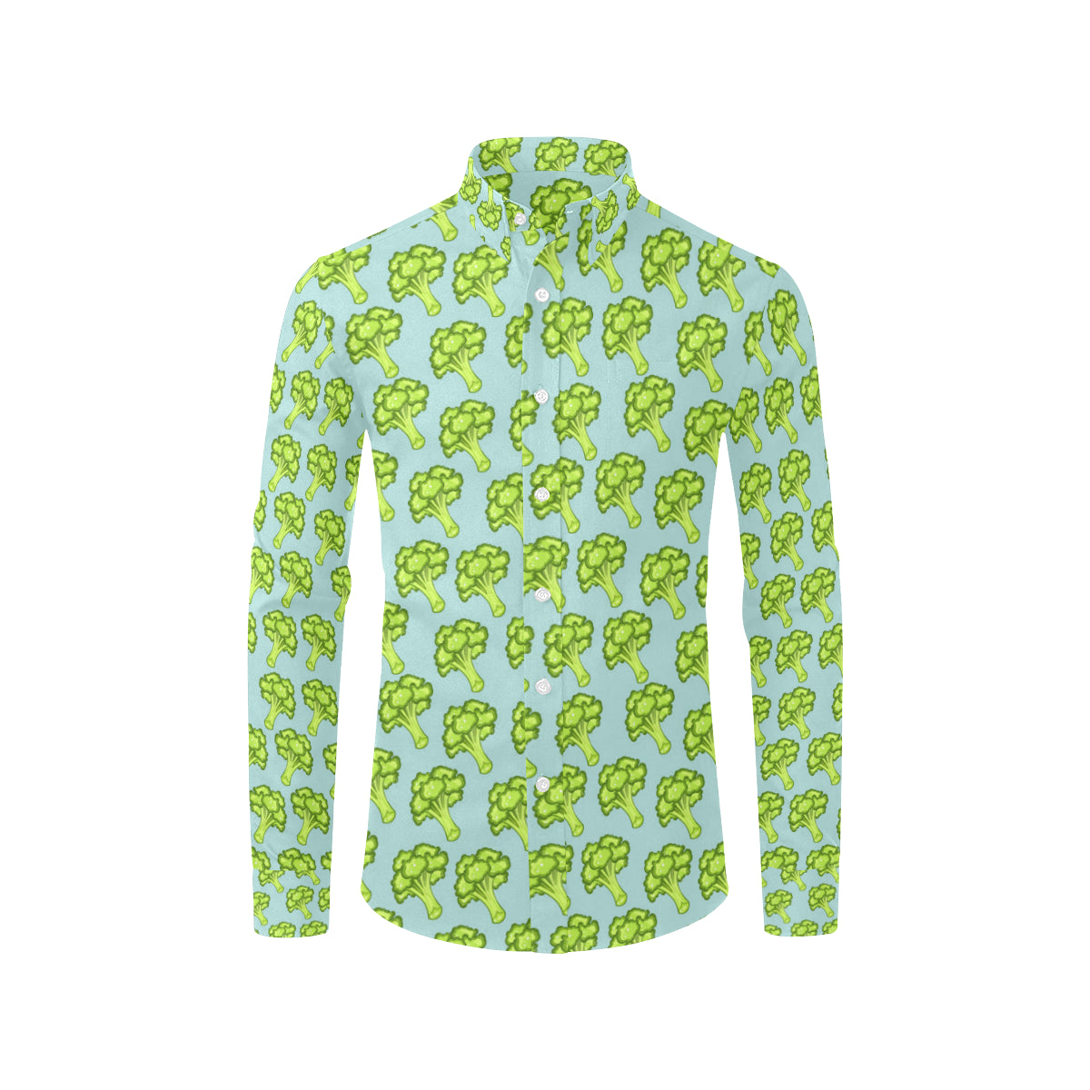 Broccoli Pattern Print Design 02 Men's Long Sleeve Shirt