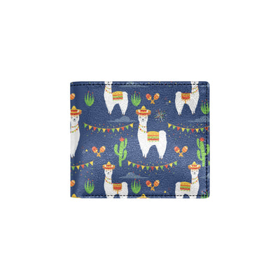 Llama Cactus Pattern Print Design 05 Men's ID Card Wallet