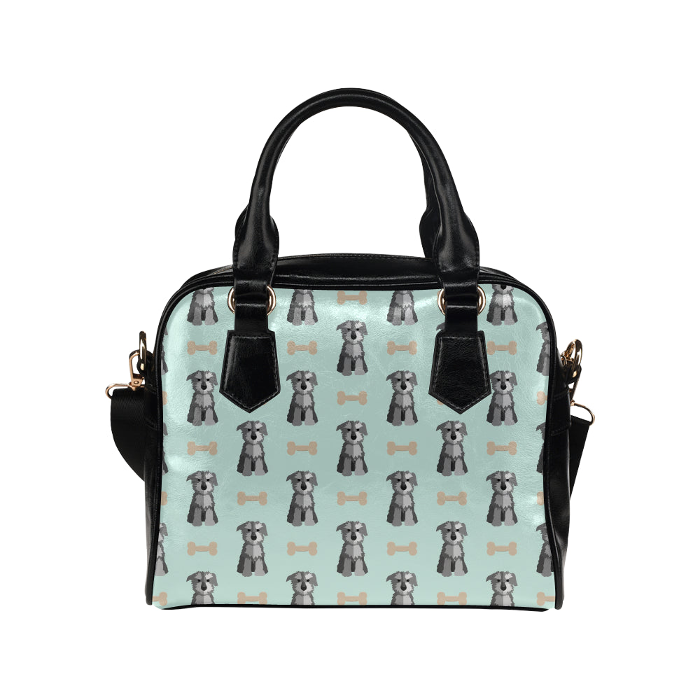 Schnauzers Pattern Print Design A03 Shoulder Handbag