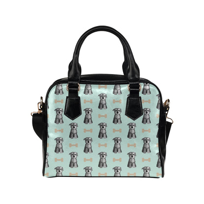 Schnauzers Pattern Print Design A03 Shoulder Handbag