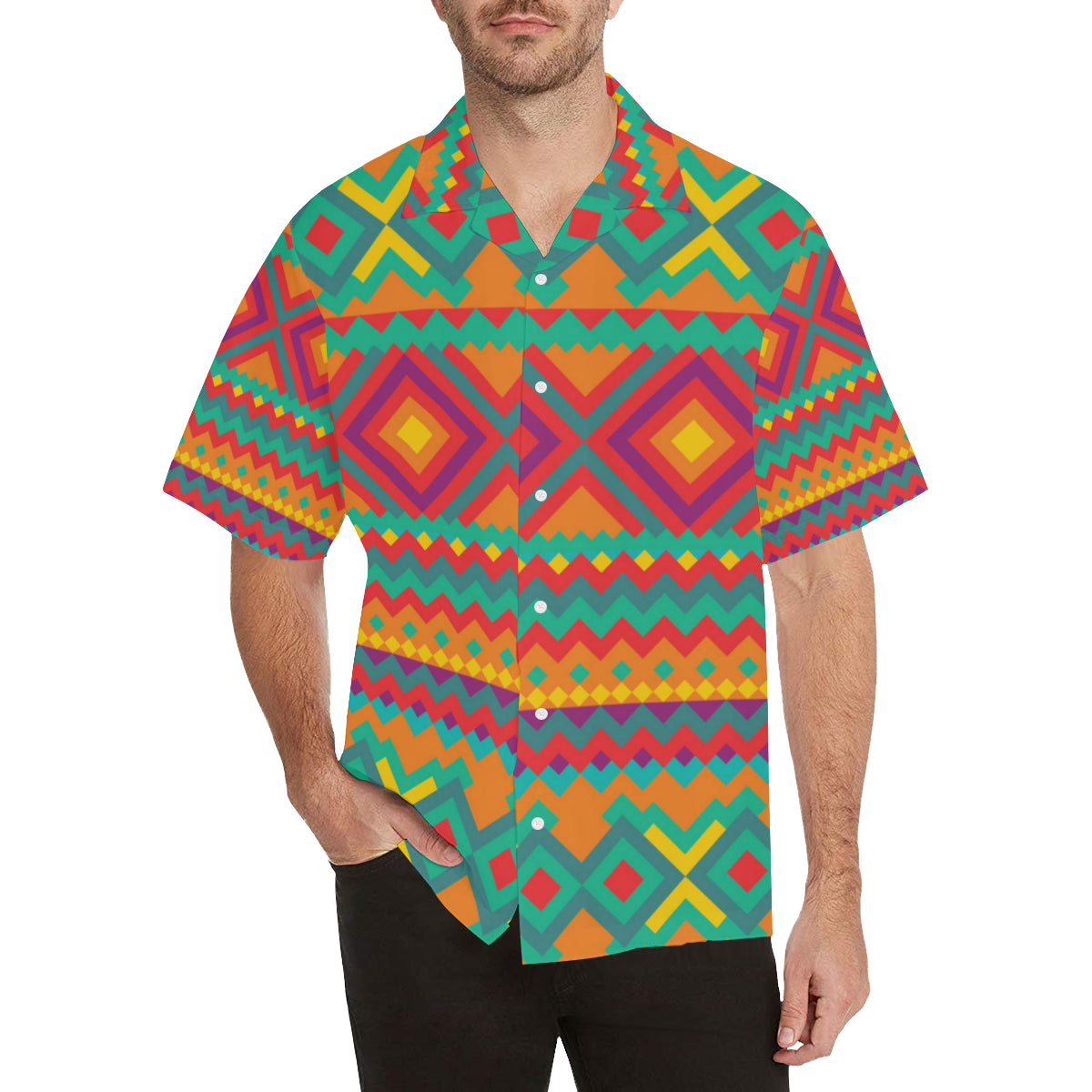 Mexican Pattern Print Design 04 Men's Hawaiian Shirt